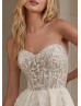 Beaded Ivory Lace Tulle Slit Enchanting Wedding Dress